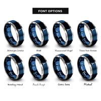 font options for inside engraving on blue & gray paris rings