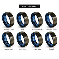 font options for inside engraving on gunmetal & blue paris rings
