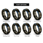 font options for inside engraving on gunmetal & blue paris rings