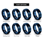 font options for inside engraving on blue paris skyline rings