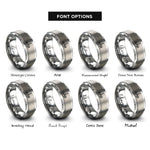 font options for inside engraving on silver paris skyline rings