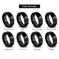 font options for inside engraving on black park grill rings