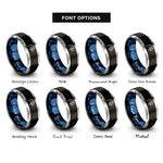 font options for inside engraving on black & blue & silver parrot rings