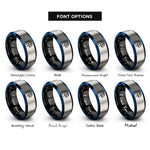 font options for inside engraving on black & blue & grey parrot rings