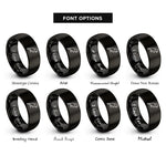 font options for inside engraving on black parrot rings