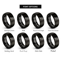 font options for inside engraving on black parrot rings