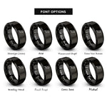 font options for inside engraving on black parrot rings