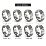 font options for inside engraving on silver parrot rings