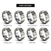 font options for inside engraving on silver parrot rings