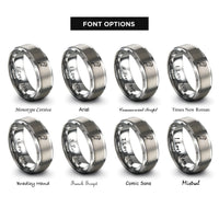 font options for inside engraving on gray parrot rings