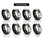 font options for inside engraving on black & grey partial derivative rings