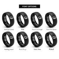 font options for inside engraving on black partial derivative rings