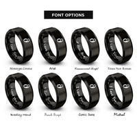 font options for inside engraving on black partial derivative rings