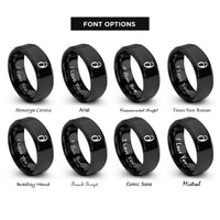 font options for inside engraving on black partial derivative rings