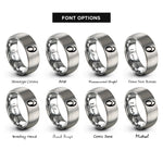 font options for inside engraving on silver partial derivative rings