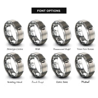 font options for inside engraving on silver partial derivative rings