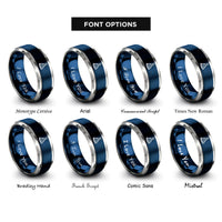 font options for inside engraving on blue & grey party hat rings
