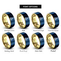 font options for inside engraving on gold & blue party hat rings