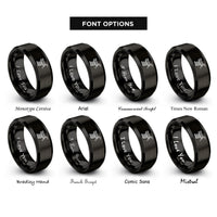 font options for inside engraving on black pasta maker rings