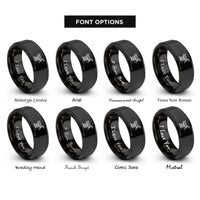 font options for inside engraving on black pasta maker rings