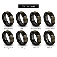 font options for inside engraving on gunmetal & black pasta maker rings