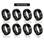font options for inside engraving on black pasta server rings