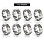 font options for inside engraving on silver pasta server rings