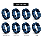font options for inside engraving on blue pasteur pipette rings