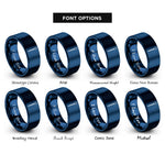 font options for inside engraving on blue pasteur pipette rings