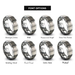 font options for inside engraving on gray pasteur pipette rings