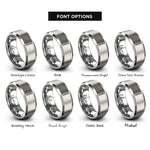 font options for inside engraving on silver pasteur pipette rings