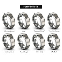 font options for inside engraving on silver pasteur pipette rings