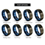 font options for inside engraving on gunmetal & blue pasteur pipette rings