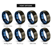 font options for inside engraving on gunmetal & blue pasteur pipette rings