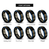 font options for inside engraving on gunmetal & blue pasteur pipette rings