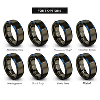 font options for inside engraving on gunmetal & blue pasteur pipette rings