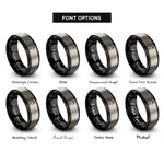 font options for inside engraving on black & grey pastry bag rings