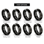 font options for inside engraving on black & gray pastry bag rings