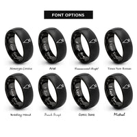 font options for inside engraving on black pastry bag rings
