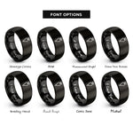 font options for inside engraving on black pastry bag rings