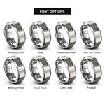 font options for inside engraving on silver pastry bag rings