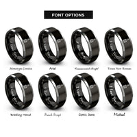 font options for inside engraving on black & gray pastry brush rings