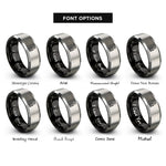font options for inside engraving on black & grey pastry brush rings