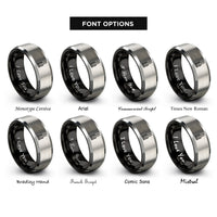 font options for inside engraving on black & grey pastry brush rings