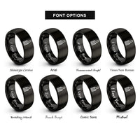 font options for inside engraving on black pastry brush rings