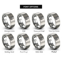 font options for inside engraving on silver pastry brush rings