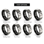 font options for inside engraving on black & grey pastry wheel rings