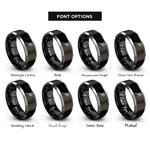 font options for inside engraving on black & gray pastry wheel rings