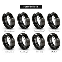 font options for inside engraving on black & gray pastry wheel rings