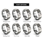 font options for inside engraving on grey pastry wheel rings